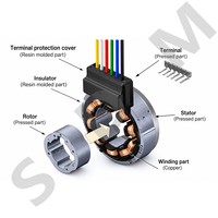 Capteur Resolver HVR52 à arbre creux avec connecteur de sortie, 3, 4, 5 ou 6 paires, AC 7Vrms 10kHz, décodage d'angle