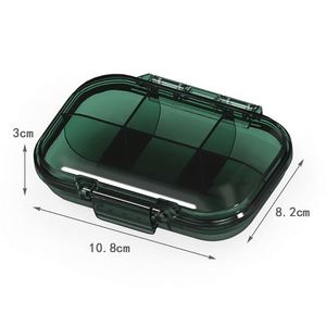 High Quality 6-Slot <b>Plastic</b> Pill Case for Capsules <b>Pocket</b> Size Medicine Holder Green - Product Image 4