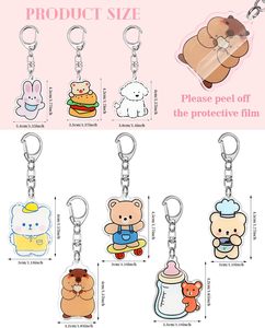พวงกุญแจอะคริลิค20ชิ้นพวงกุญแจสัตว์น่ารักพวงกุญแจขนาดเล็กสวยงามสำหรับกระเป๋าเป้สะพายหลังสำหรับเด็กผู้หญิง - Product Image 3