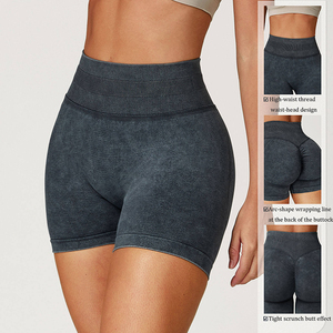 Shorts de Yoga con Cintura <span class=keywords><strong>en</strong></span> V y Efecto Push-Up para Mujer, Marca Privada |   Shorts Deportivos de Cintura Alta con Control de Abdomen EDK5064 - Product Image 2