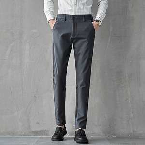 <span class=keywords><strong>Pantalon</strong></span> <span class=keywords><strong>homme</strong></span> infroissable coupe droite, style business décontracté, longueur 7/8, <span class=keywords><strong>noir</strong></span> - Product Image 2
