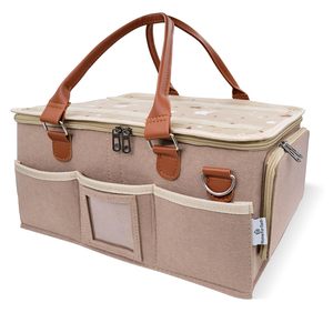 Bolsa <span class=keywords><strong>de</strong></span> Fieltro al por Mayor con Múltiples Compartimentos, Gran Capacidad, <span class=keywords><strong>Organizador</strong></span> <span class=keywords><strong>de</strong></span> <span class=keywords><strong>Pañales</strong></span> para Bebé con Tapa para Artículos Esenciales <span class=keywords><strong>de</strong></span> Recién Nacido - Product Image 1