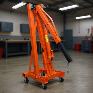 Palans hydrauliques de levage de moteur de 2 tonnes, à levier, pliables, avec élingue en chaîne d'acier orange, pour ateliers de réparation de machines, vente en gros Db. - Product Image 2