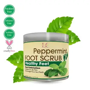 Marque privée naturel biologique Spa athlètes traitement des pieds adoucissant exfoliant gommage des pieds à la menthe poivrée pour les pieds craquelés