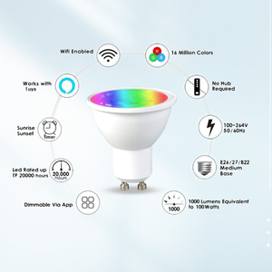 Thông minh RGB <span class=keywords><strong>LED</strong></span> Bulb lampara bombillo GU10 A60 A70 C37 ZigBee Wifi rgbcw tuya Alexa 5W 9W không dây Ánh Sáng tại chỗ E27 loại cơ sở - Product Image 4