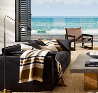 Canapé modulaire RH en 3 pièces en forme de L avec tissu en microfibre et rembourrage en éponge, design postmoderne pour salon