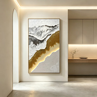 Œuvre d'art contemporaine 3D de luxe, art mural texturé fait à la main, peinture encadrée lumineuse décorative avec éclairage LED pour hôtel