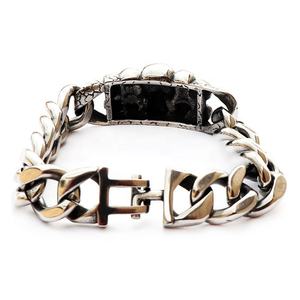Bracelet pour homme Zoryn en acier inoxydable, style hip-hop vintage, imperméable, noir et argenté, avec crâne gothique, pour motards - Product Image 3