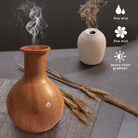 Diffuseur d'huiles essentielles électrique USB 130 ml en gros, humidificateur d'air ultrasonique, grain de bois, lumières LED, Luchtbevochtiger