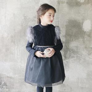 Vestido de Fiesta para Niña, Estilo Princesa, con Plumas, Color Rosa Sólido, Elegante - Product Image 2