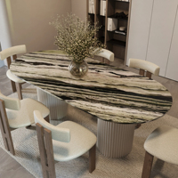 Table à manger en marbre Rosso Levanto Bourgogne de Kumusi Furniture