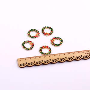 Pendentif couronne de Noël en alliage de zinc, breloques à thème pour la fabrication de bijoux DIY, accessoires cadeaux pour toutes occasions - Product Image 4