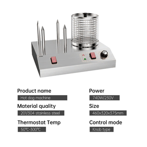 CUCINA - Máquina Eléctrica Comercial para Calentar y Cocinar Hot Dogs con 4 Rodillos, de Acero Inoxidable, para <span class=keywords><strong>Cine</strong></span>, Restaurantes y Servicios de Catering - Product Image 4