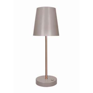 Lampada da Tavolo Moderna Altair Touch LED con Base in Metallo Grigio Tortora e Oro Rosa - Product Image 1