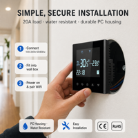 HY03WE-4-wifi Tuya akıllı wifi kontrol dijital LCD oda termostatı ses kontrolü ve destek çoklu dil