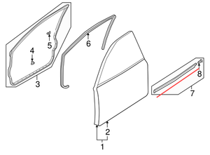 Accessoires de voiture Pièces de carrosserie B25D-50-640 Bande de vitre de porte extérieure pour Mazda 323 Family Protege 5 BJ 1998-2005 - Product Image 2