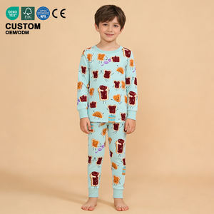 Pyjamas en bambou bio pour enfants, ensembles de pyjamas deux pièces pour enfants, pyjamas personnalisés pour garçons, vêtements de détente pour enfants, pyjamas de nuit - Product Image 1
