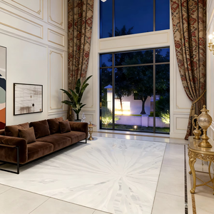 Tapis tissé Wilton sur mesure, motif abstrait, polyester et jute, pour la maison - Product Image 1