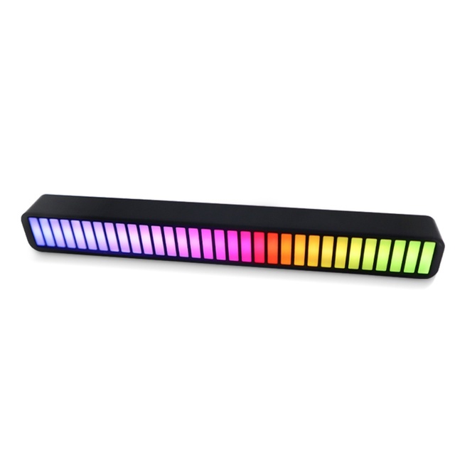 32 Bit RGB Sound Field Pickup Ambient Light Voice Activated Pickup Rhythm Light Sound Reactive LED Light Bar BT Control Lamp Bar