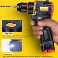 Perceuse pistolet multifonctionnelle à vitesse variable en cuivre pur, petit canon en acier à couple élevé, lampe torche domestique sans balais 168V