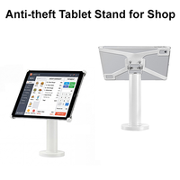Support de tablette pivotant en X pour le commerce de détail, support de tablette blanc avec gestion des câbles, supports de tablette PC pour comptoir de caisse