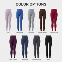 Leggings de sport pour femme, effet seconde peau, double face, en nylon et élasthanne, sans couture avant, effet push-up, taille haute, pour la gym et le jogging
