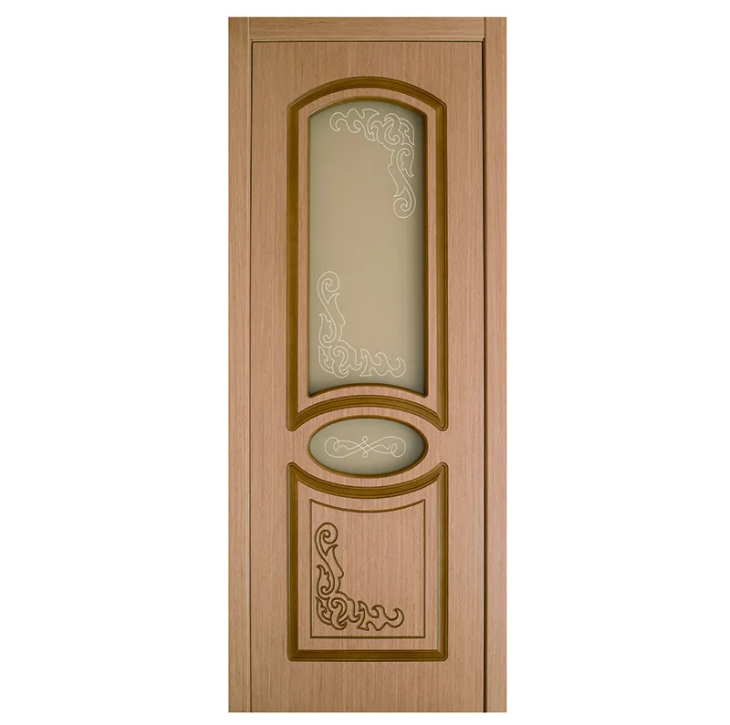 Hot sale new style solid cadar wooden flush door with plate