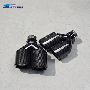 ปลายท่อไอเสีย FlowTech สีดำเงา คาร์บอนไฟเบอร์ พร้อมแกนในสแตนเลส 304 สำหรับอุปกรณ์เสริมท่อไอเสียรถยนต์แบบติดตั้งได้กับรถยนต์ทั่วไป - Product Image 4