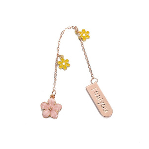 Dibujos animados estética colorida flor sueño marcapáginas suave lindo portátil lectura papelería Metal <span class=keywords><strong>libro</strong></span> Clip colgante - Product Image 1