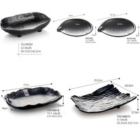Assiettes à apéritif en mélamine noire de qualité alimentaire, écologiques, irrégulières, mates, format A5, pour la restauration, vente en gros