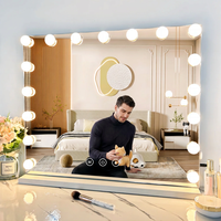 Miroir de maquillage LED intelligent mural personnalisé avec interrupteur tactile moderne et décoratif