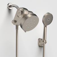 Filtre de douche haute pression écologique en nickel brossé pour l'élimination du chlore et du fluorure, idéal pour l'eau dure, double fonction