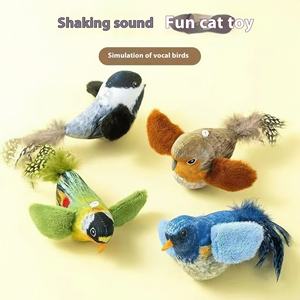 Commercio all'ingrosso uccello volante gatto cane giocattolo di simulazione cinguettio gatto di alta qualità Teaser giocattolo morbido uccello di peluche per gatti al coperto - Product Image 5