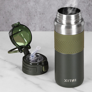 Taza termo de acero inoxidable 316 de doble pared <span class=keywords><strong>Goofit</strong></span> de alta calidad con pajita, termo portátil, botella de agua de viaje - Product Image 1