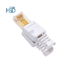 Connecteur modulaire RJ45 UTP Cat.6 8P8C sans outil, mâle, plaqué or, plus de 1000 cycles de couplage, norme IEC
