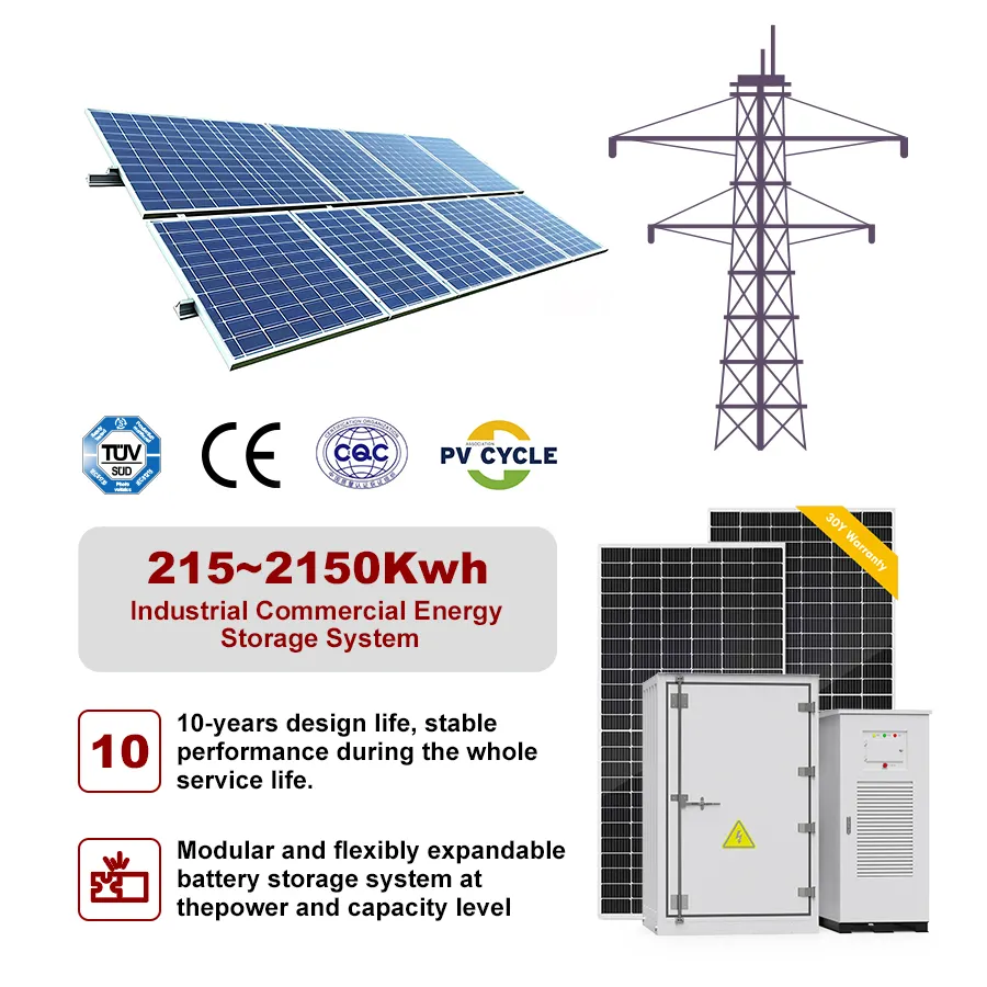 Photovoltaik Solarstrom 215 kWh 1 Mw 1 MW 1000 kWh 2000 kWh Batterieschrank industrielle kommerzielle energiespeicher-Integrated Systems