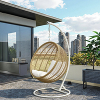 Fauteuil suspendu moderne en rotin pour balcon et cour, design nid d'oiseau, balançoire à bascule