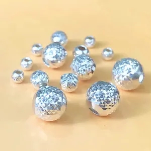 Hot Sale 925 Sterling Silver Best Loose Diamond Cut Round Spacer Beads For Jewelry Bracelet Making