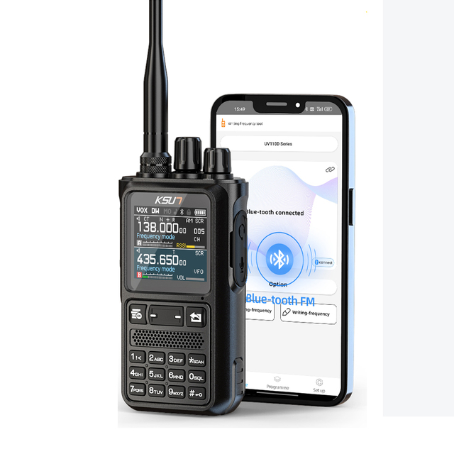 KSUN Long Range Walkie Talkie 10W UHF VHF Dual Band Ham Radio Easy Pairing Airband  PC Programming Two Way Radio UV110D