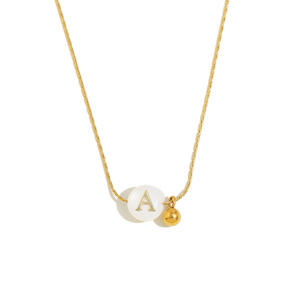 Stilvolle Vintage Edelstahl 18 Karat Gold Gummi Perlen Halskette Zubehör Neu Vielseitig für Europa Amerika Diamant Hauptstein - Product Image 3