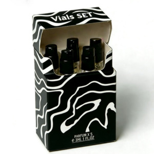 Boîte en papier personnalisée pour échantillons de parfum, style cigarette, design rayé, pour flacons de parfum de 1 ml, 2 ml, 3 ml, 5 ml - Product Image 2