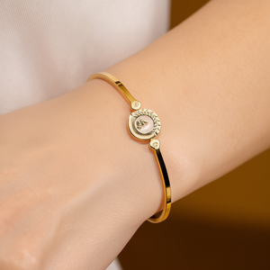 Pulsera de Cristal, Acero Inoxidable 316L, Chapado en Oro PVD, Joyería de Moda Sostenible y Resistente para Mujer - Product Image 3