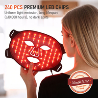 Masque facial LED en silicone souple, luminothérapie, 4 couleurs, masque facial PDT portable pour une réparation profonde de la peau, salon de beauté à domicile
