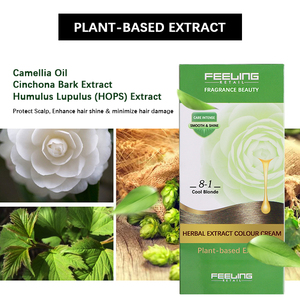OEM Kit per il colore dei capelli uso domestico colorante per capelli ingrediente <span class=keywords><strong>permanente</strong></span> a base di erbe uso domestico crema per capelli di colori biondi naturali - Product Image 2