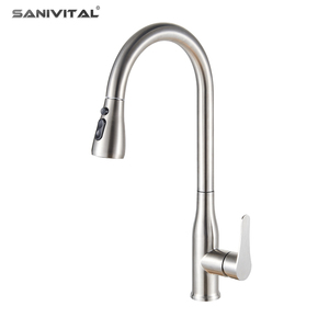 Sanivital hiện đại chải Nickel linh hoạt thép không gỉ Thác vòi tap lỗ duy nhất kéo ra Vòi Nước Nhà Bếp - Product Image 1