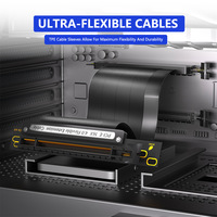 Câble Riser pour Carte Graphique PCIE4.0 16X, 180 Degrés, 25CM de Longueur, Adaptateur d'Extension Flexible X16 GPU pour Ordinateur de Bureau Gaming