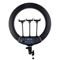 HQ-18N Anneau lumineux pour maquillage vidéo de 18 pouces (45 cm), anneau lumineux pour selfie, vlog, photographie, kits d'éclairage vidéo avec télécommande + trépied de 2 m