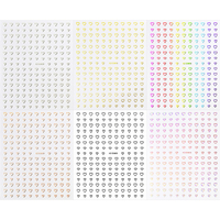 Kleurrijk Liefdeshart 3d Nagelstickers Valentijn Ontwerp Gouden Geometrie Liefde Nagelmanicure Decoratie Stickers