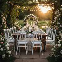Chaises de mariage blanches en gros de Chine, chaises empilables pour salle de banquet, événements et fêtes, chaise Napoléon Chiavari