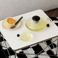 Théière en Verre à Haute Température, Dispositif de Préparation de Thé, Séparation Eau/Thé Parfumé, Poêle en Céramique Électrique, Service à Café et Thé Luxe Léger